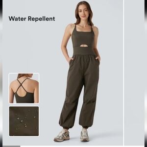 HALARA Olive Green Water-Repellent Jumpsuit